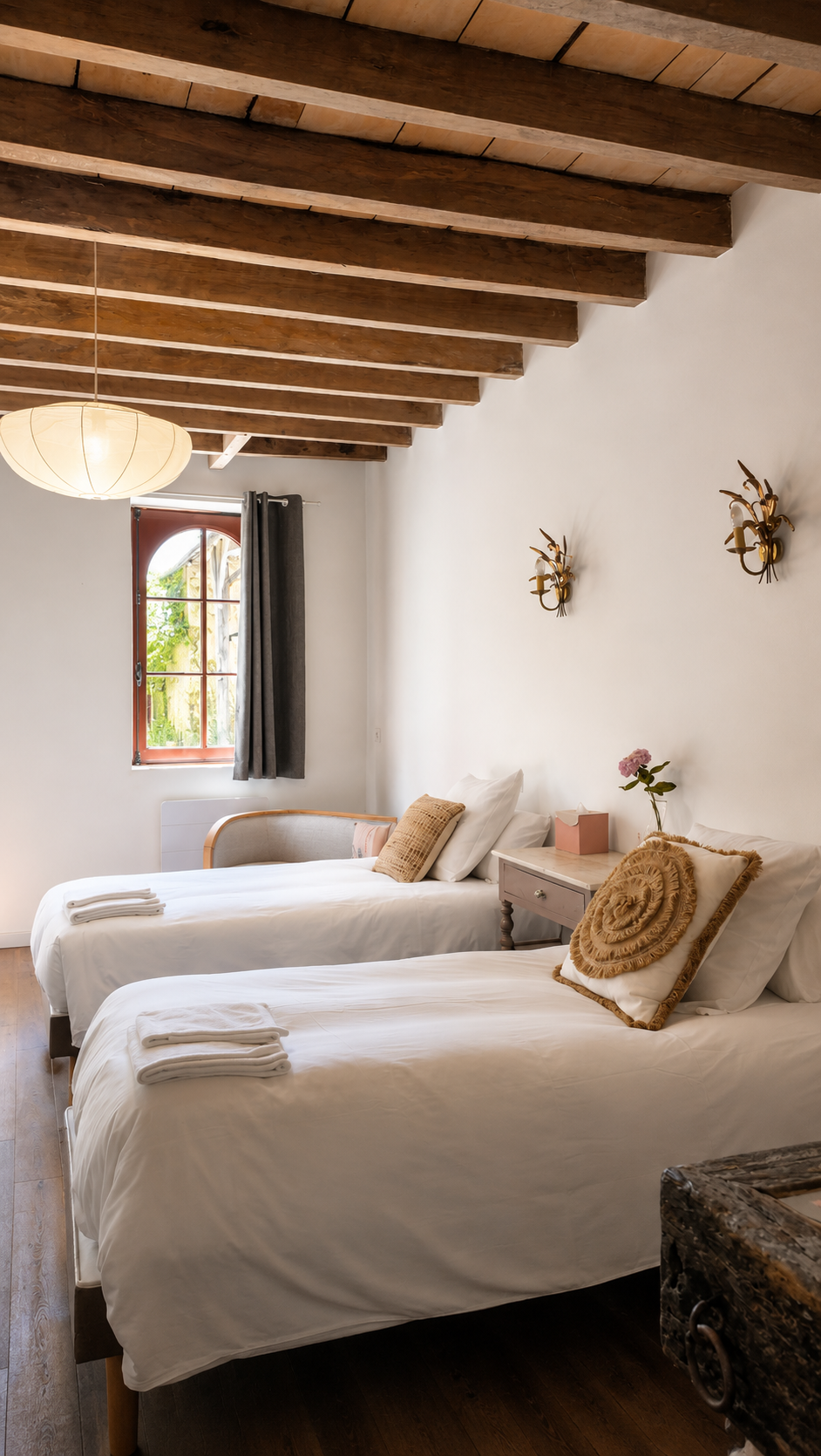 Domaine du Petit Tertre Chambre Lin 2 lits 1 personne